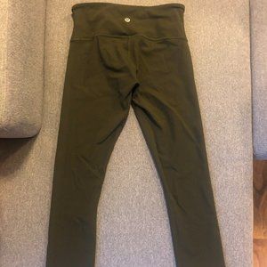 Lululemon Wunder Under Crop Low Rise - Dark Olive